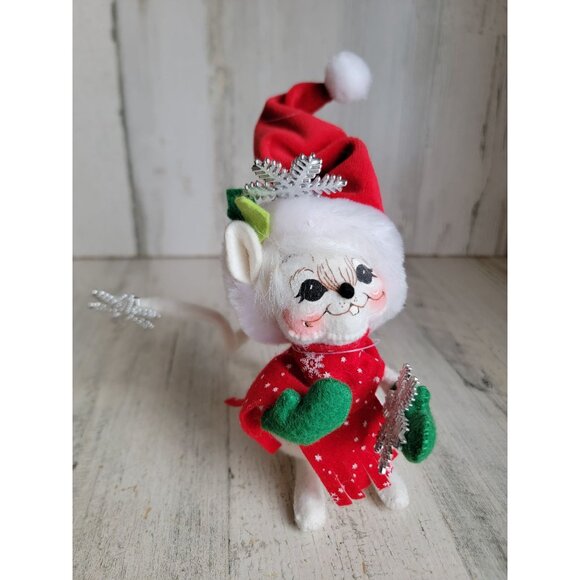 Annalee snowflake Mouse Xmas scarf mistletoe figure decor - Picture 1 of 5